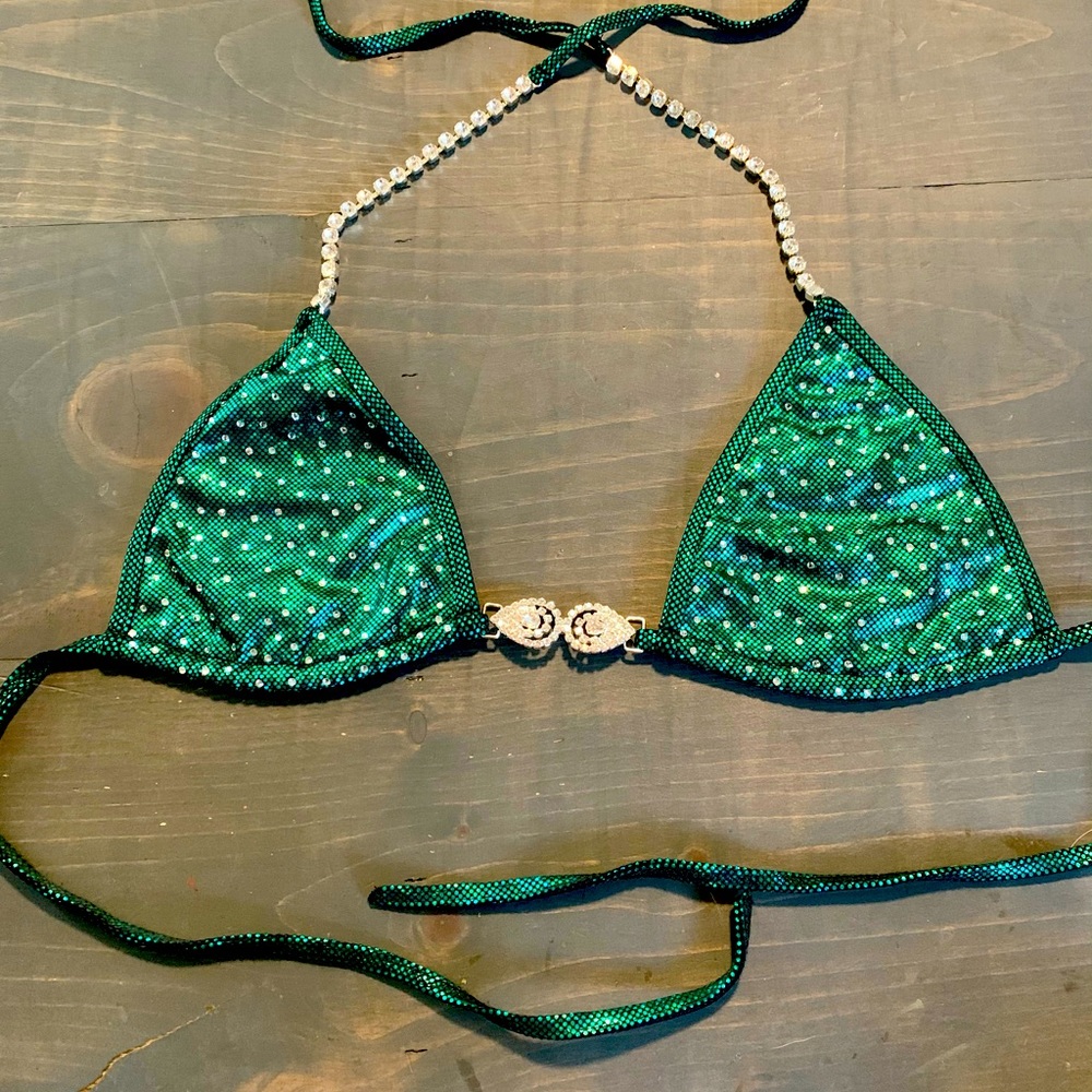 NPC/IFBB Emerald green competition bikini